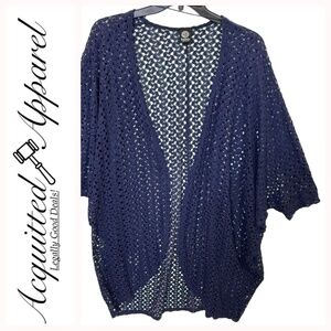 Bobeau Long Crochet Style Sweater Shrug 3X